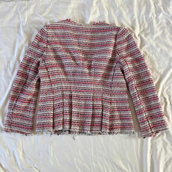 Rebecca Taylor Striped Tweed Double Breasted Blazer Jacket Wmns 10 Career Office - Picture 9 of 14